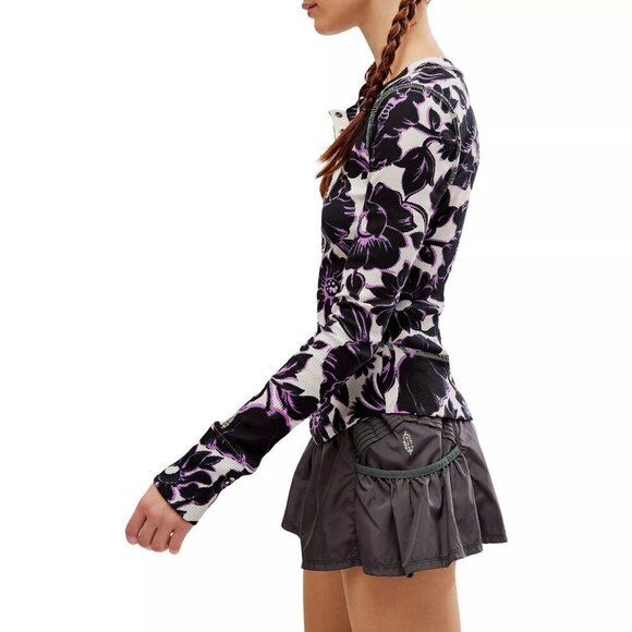 NWT Free People Movement Rally Printed Layer Henley Top in Garden Floral… - Picture 4 of 10
